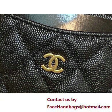 Chanel Grained Calfskin  &  Gold-Tone Metal Zip Coin Purse AP2061 Black 2025